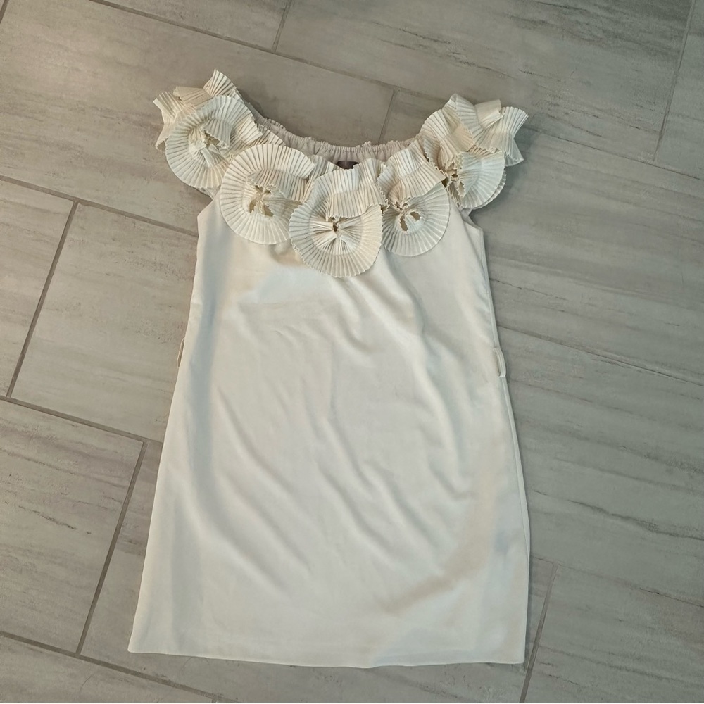 Dior Appliqué Floral Vintage Mini Dress